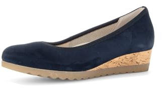 Gabor Damen Klassische Ballerinas, Frauen Flats,Moderate Mehrweite (G),Ballerina-Schuhe,Ballett-Schuhe,flach,Dark-Blue (Kork),38 EU / 5 UK