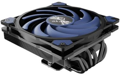 Akasa ALUCIA H6LS M2, Low-Profile CPU Cooler (67.2mm), 120mm Fan, 6 Copper Heatpipes, TDP 150W, Intel/AMD, 4-Pin PWM Silent Fan Under 31.5 dB(A) & Airflow up to 41.59 CFM, AK-CC4030HP01