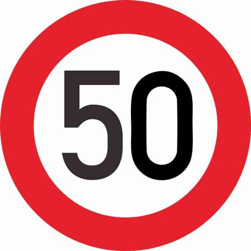 Aufkleber Auto Sticke Decalr, Geschwindigkeitsbegrenzung 10 20 30 40 50 60 70 80 90 km/h for Verschiedene Autodekoration Hohe Qualitätsmode, 15 cm x 15 cm(Speed Limit 50)