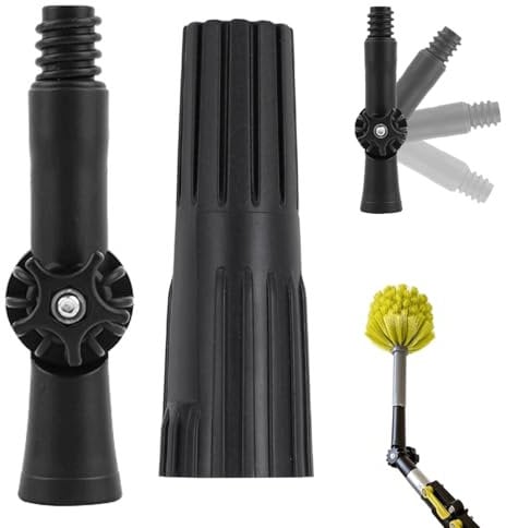 Rotatable Extension Pole Hinge Tip, Threaded Extension Pole Angle Adaptor Attachn for Gutter Cleaning Tools, Window Cleaning Pole, Paint Roller Duster Pole and Cleaning Hanging Lights