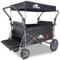 TMZ Bollerwagen faltbar mit Dach Handwagen Transportkarre Gerätewagen | klappbar | PU Reifen mit hoher Elastizität | bis 120 kg (Schwarz)