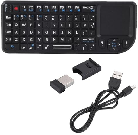Tastiera Wireless Mini Wireless da 2,4 GHz, Tastiera Retroilluminata USB Ultra Sottile Ricaricabile per per 360