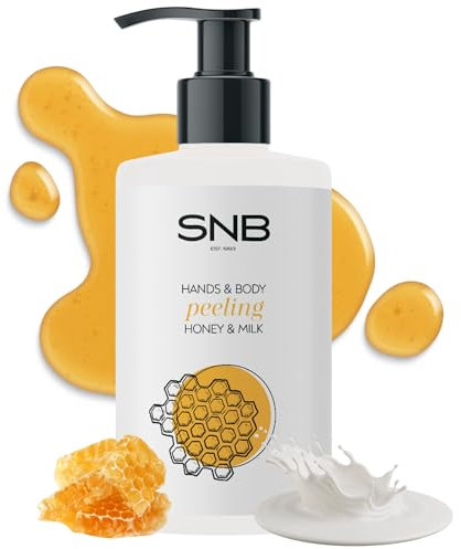 SNB Professional Gommage pour les mains et le corps au miel et au lait 250 ml – Exfoliation douce avec de la propolis et des extraits d'herbes pour une peau souple – Idéal pour manucure et soins à