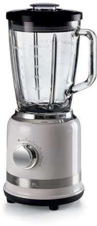 Ariete 585 Frullatore Moderna Bianco - 1000 W - Capacità Tazza Vetro 1,5 L - 4 Velocità - 4 lame