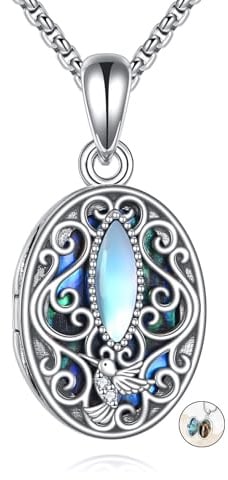 ONEFINITY Schmetterling/Kolibri Medaillon Halskette 925 Sterling Silber Das hält Bilder Halskette Anhänger Schmuck für Frauen