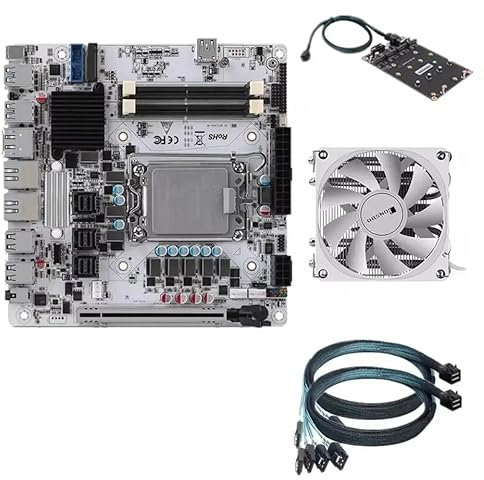 Q670 NAS Motherboard ITX Firewall Mainboard for 12/13/14th Gen LGA1700 2*DDR5 2 * 2.5G LAN 1*PCIE5.0x16 Max 8*SATA 6*M.2 NVMe 2X Intel 2.5G Network Port(Q670 All)