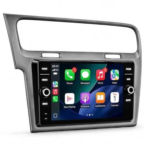 VIBEX Autoradio 9 Pollici per VW GOLF 7/7.5 2013-2020 | Apple CarPlay e Android Auto | Monitor Touchscreen HD, Navigatore GPS WiFi Bluetooth | Plug & Play | (Grigio)
