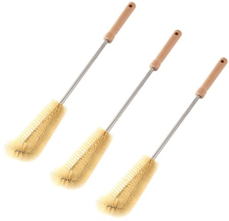 MERRYHAPY 3pcs Long Handled Bottle Brush for Milk and Water Bottles Ergonomic Non-scratch Cleaning Brushes for Reach Areas and Safe Kitchen Pot and Straw Cleaner