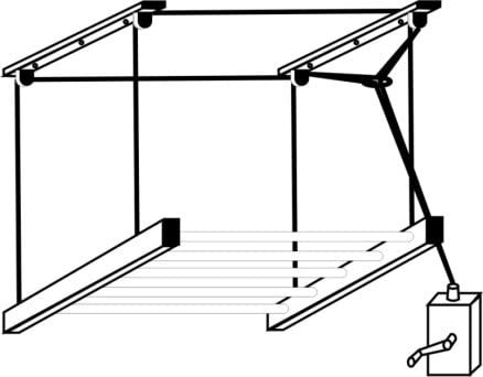 Griffe und Wäschespinnen. 3400163 – Wäscheständer Deckenleuchte Kurbel 160 cm AC BL sube-baja Tend und tirad