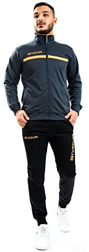 GIVOVA TUTA ONE FULL ZIP POLARFLEECE GRIGIO SCURO/ARANCIO FLUO