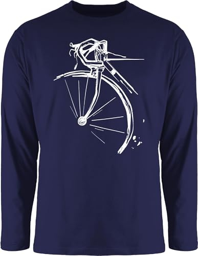 Langarmshirt Herren Langarm Shirt - Bekleidung Radsport - Fahrrad Geschenk Rennrad I Radfahren Geschenk - XL - Navy Blau - fahrradshirt Radsport-Bekleidung Bike Rad Tshirt Radfahrer Geschenke