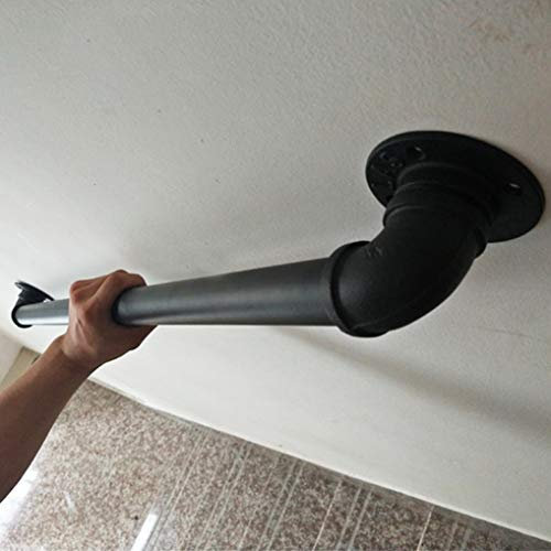 Safety Hand Rail Support Bar Industrial Iron Pipe Stair Handrail, Bannister, Grab Rails, Wrought Iron Handrail for Elderly Kids Wall Mount Handle