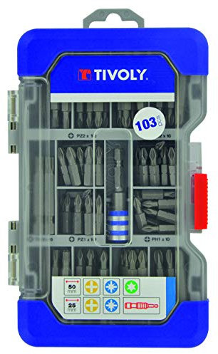 TIVOLY 11501570045 Coffret 103 pcs Embouts de vissage courts et Longs
