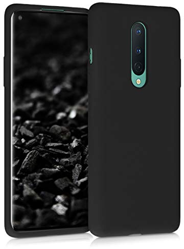 kwmobile Hülle kompatibel mit OnePlus 8 (2020) Hülle - Silikon Handy Case - Handyhülle weiche Oberfläche - kabelloses Laden - Schwarz