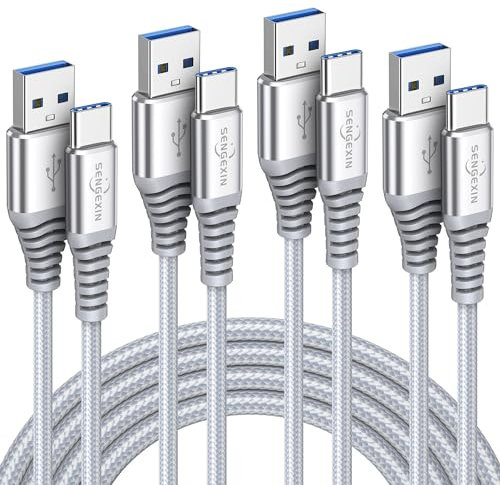 USB Type C Cable Fast Charge(4Pack,1M+2M+2M+3M),3A Charging Lead Charger Cord For Samsung Galaxy S20 S21 Plus Ultra A51 A71 A50 A21 A30 A41 A90 5G,Sony Xperia XZ,HTC 10/U11,OnePlus 5T 6T,Huawei P9
