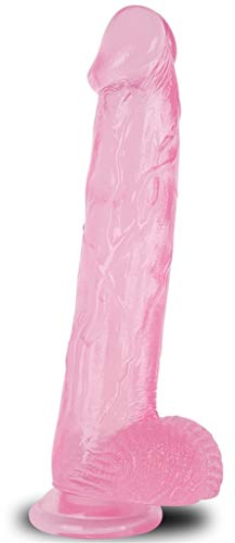 Yrrddxxoo 32 cm lebensechtes Massagegerät mit starkem Saugnapf Didlo realistisch Big Yrddxxoo (Farbe: Rosa)