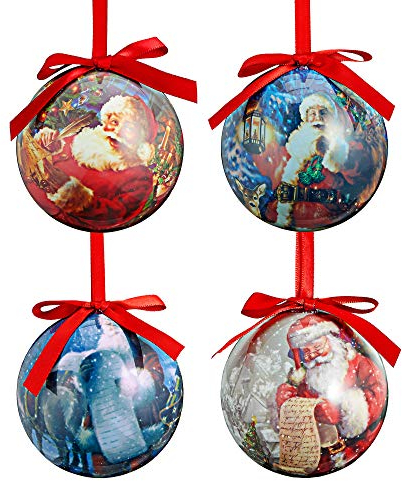 Cepewa Nostalgie Christbaumkugel 4er Set 8 cm Weihnachtskugel Kugeln Weihnachten Weihnachtbaumkugeln (1 x Christbaumkugel nostalgisch)
