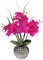 Kunstblumen Orchidee Künstliche Kunstpflanze Phalaenopsis Lila Blumen Deko Höhe 49 cm, Fest verankert im Keramiktopf