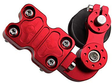 Tensor de cadena, regulador automático universal de cadena de aluminio para motocicleta, motocross, Dirt Pit Bike, ATV (rojo)