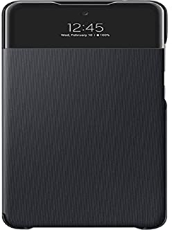 Samsung S View Wallet Smartphone Cover EF-EA575 für Galaxy A72, Handy-Hülle, stoßfest, Schutz Case, integriertes Sichtfenster, Schwarz