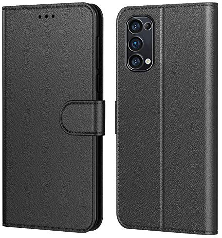 Tenphone Coque pour Oppo Find X3 Lite 5G, Etui Protection Housse Premium en Cuir PU,Pochette Fermeture Magnétique,Flip Case Compatible avec (Oppo X3 Lite, Book Noir)