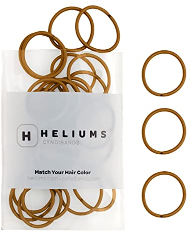 HELIUMS kleine Haargummis – Dunkles Goldblond – 2,5cm Mini Haargummis für feines Haar, Kinder, Damen, Herren – für Pferdeschwanz, dünne Zöpfe, Hochsteckfrisur, Dreads, Braids – 48 Stück
