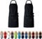 EllaTex DOPPELPACK Damen/Herren/Unisex Schürze Kochschürze Kellnerschürze Bistroschürze Küchenschürze Grillschürze Latzschürze 100% Baumwolle, Farbe: 2er PACK Schwarz