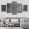 MPPSU Islam Allah Quran Silber Muslimisches Religiöse Poster Wanddekoration Wohnzimmer Leinwandbild Jugendzimmer Poster Set Modern 5 Teiliges Wandbild Bedroom Decor XXL Bilder Mit Rahmen 100 * 50cm