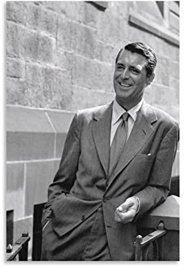 XXJDSK Poster Kunstdrucke Cary Grant Poster, Wandkunst für Büro, Heimdekoration, Schlafzimmer, Dekoration, Geschenk 60X90cm Kein Rahmen