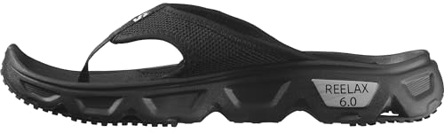 Salomon Reelax Break 6.0 Sandalias Hombre Verano con Entresuela y Plantilla EVA, Ligeras, Cómodas, Suaves y sin Custuras, Confort pies, Black, 42