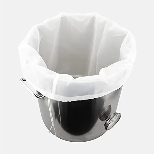 Brew Filter Bags, 2-Pack 250-Micron Fine Mesh Bag, Large 22×26 Polyester Strainer Bag Reusable Wine Straining Bag for Homebrewing