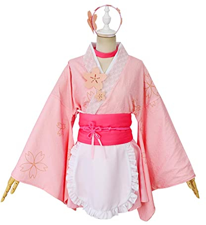 PUYYDS Leben in Einer Anderen Welt von Null Anime Cosplay Kostüm Ram Rem Sakura Kimono Maid Outfit Halloween Kostüme für Frauen