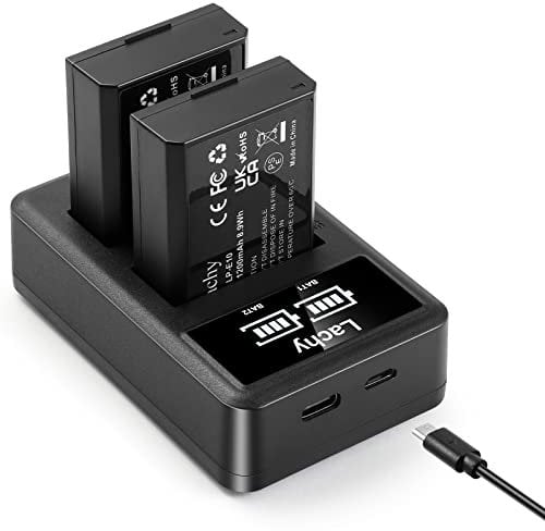Lachy 2-Pack LP-E10 Battery Pack and Dual Battery Charger for Canon LP E10 Canon EOS Rebel T3 T5 T6 T7 T100 Kiss X50 X70 X80 X90 1100D 1200D 1300D 1500D 4000D Cameras
