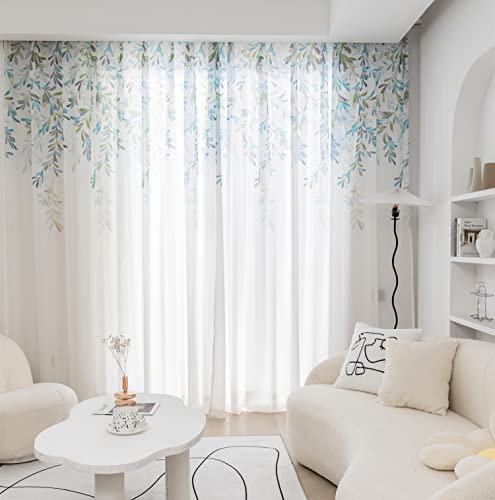 M&W DAS DESIGN Gardinen Vorhänge Curtain Schlaufengardinen mit Ösen Wohnzimmer Schlafzimmer Schienen Halbtransparent Weiß (1 Stück)