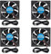 AITRIP Lot de 4 ventilateurs USB 80 mm 5 V Brushless 8025 80 x 25 mm pour le refroidissement de PC DIY Boîtier d'ordinateur 3D Imprimante CPU Radiateurs