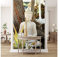 Glücksvilla - Fototapete, selbstklebend (120 x 300 cm BxH) - div. Maße - Vlies-Tapete XXL Wand-Deko - Buddha im Garten - Fotografie Glaube Buddhismus Zen Korb Baum Holz-Rad x