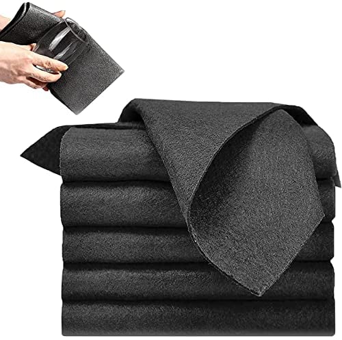 5Pcs Thickened Microfiber Magic Cloth, Microfiber Cleaning Cloth, Reuseable No Trace Glass Cleaning Cloth Window Cleaning Cloths, All-Purpose Microfiber Towels for Home, Kitchen, Car(Black)