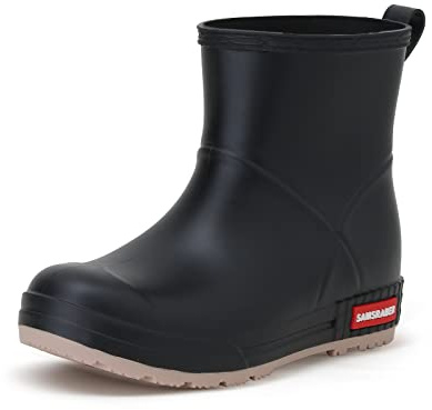 YUHITYGZGS Short Rain Boots for Women and Men, Lightweight Waterproof Garden Boots, Anti-Slip Chelsea Womens Rain Boots, Stylish Mid Heel rubber Ankle Booties with Comfy Insoles for Outdoor