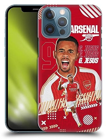 Head Case Designs Officially Licensed Arsenal FC Gabriel Jesus 2023/24 First Team Hard Back Case Compatible With Apple iPhone 13 Pro Max