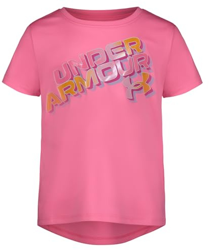 Under Armour UA Everything Logo SS, Rose fluo Sport, 5