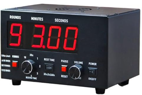 ZHPPED Temporizador de intervalos de Boxeo Profesional, Temporizador de intervalos de Gimnasio con Pantalla LED, Tiempo de Entrenamiento Seleccionable y repeticiones de Ciclo,Red