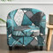 Morbuy Sesselbezug Stretch mit Armlehne, 2er Set Sessel Überzug Universal Sesselhussen Stretch Weich Sesselüberzug Elastisch Hussen für Clubsessel Cocktailsessel (Blau Abstrakt)