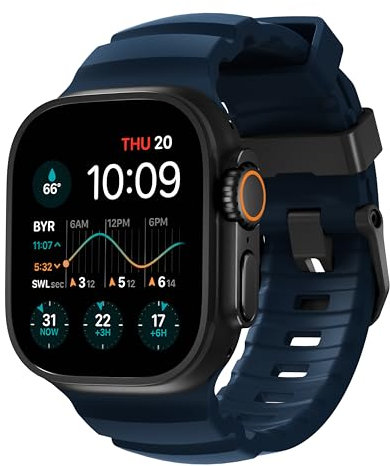 NOMAD Correa Deportiva para Apple Watch, Color Azul atlántico, 45/49 mm, herrajes de Titanio, Correa Resistente para Hombres y Mujeres, Compatible con Apple Watch Ultra