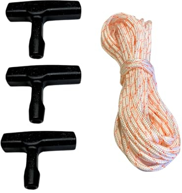 REDEEMX 3-Piece Starter Handle Set with 10-Meter Recoil Starter Rope 3.0mm Diameter Pull Cord Fit for Husqvarna Stihl Poulan Lawn Mowers Chainsaws String Trimmers Edgers and Brush Cutters