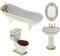 Ensemble de salle de bain miniature 4 pièces pour maison de poupée, modèle de baignoire en céramique à l'échelle 1/12, évier et toilettes en porcelaine pour décoration de maison de poupée