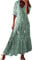 KUIH Summer Dresses for Women UK Plus Size Short Sleeve Boho Maxi Dresses Floral Print Long Dress A Line V Neck Dress Ladies Chiffon Dress Beach Tunic Dress Vacation Holiday Clothes