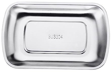 FONDOTIN Plateau Acier Pour Fruits Et Snacks Plateau De Service Pratique Pour Restaurants Et Rangement De Serviettes