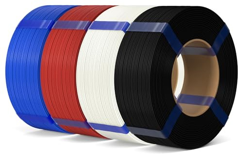 ELEGOO PLA Basic Refill Filament 1.75mm Schwarz Weiß Rot Blau | 3D Druck Filament ohne Spule, Hohe Durchmessergenauigkeit, Passend für die Meisten Wiederverwendbaren Spulen