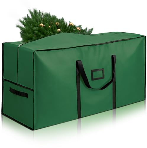 Christmas tree storage bag Fits Up to 9ft Tall, 600D Oxford waterproof with Durable Handles & Zipper Xmas Tree Storage Bag (Green)