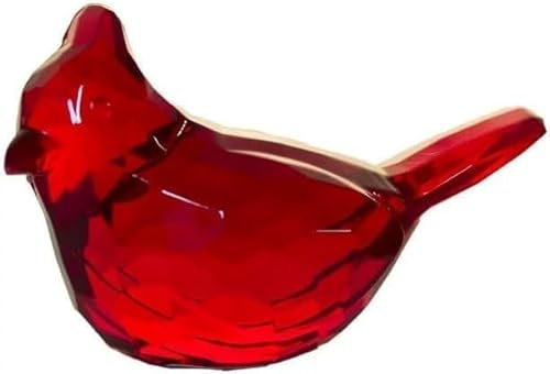 Wyjuan Rote Acryl-Kardinal-Figur, Heimdekoration, Glas, roter Vogel, Statue für beleuchtete Heimdekoration, Sammlerstücke, Deko-Akzente